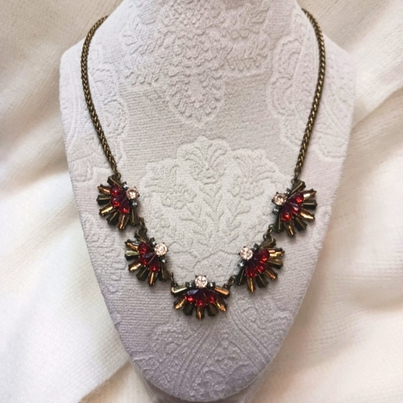 Red & Gold Jewelry Necklace - Picture 2 of 3